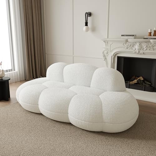 Modern Cloud Shaped Sherpa Sofa for Living Room and Small Spaces