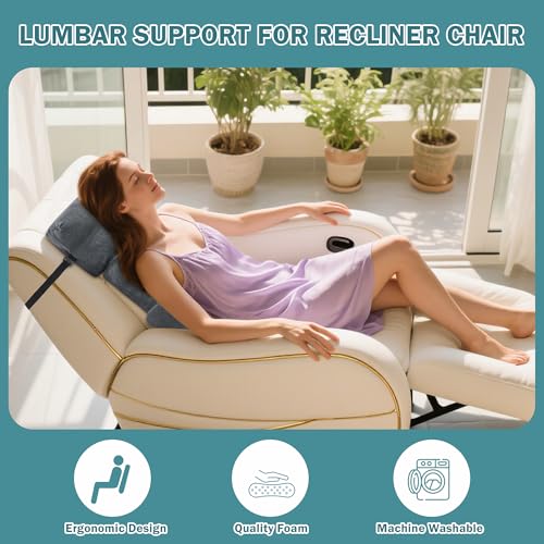 Adjustable Neck and Lumbar Support Pillow Set for Chairs