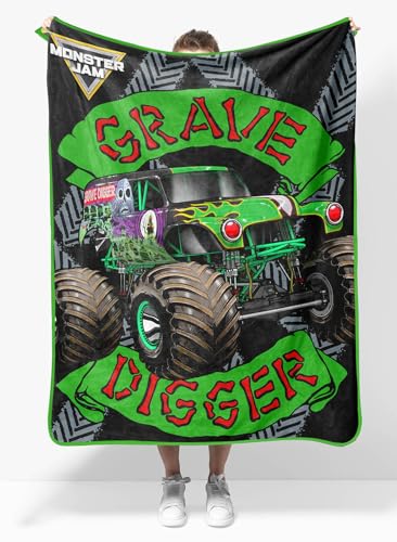 Monster Jam Grave Digger Travel Throw Blanket 40x50in Soft Microfiber Kids