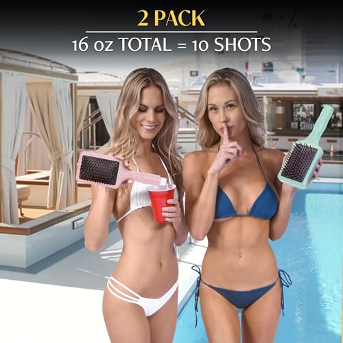 GoPong Party Brush Flasks 2 Pack Pink & Green Discreet Hidden Liquor Containers