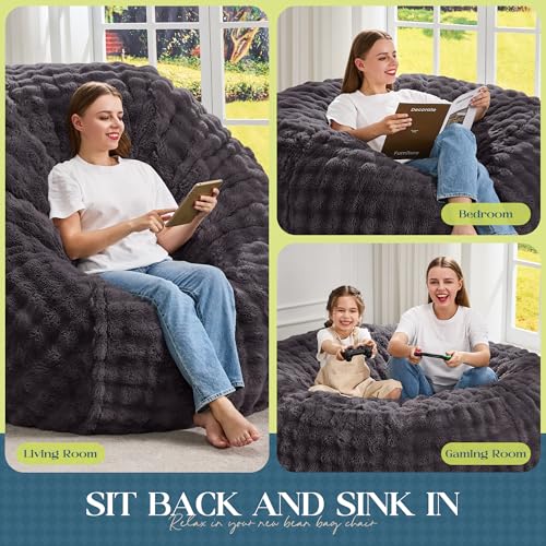 5FT Oversized Memory Foam Bean Bag Chair - Plush Washable Lounger