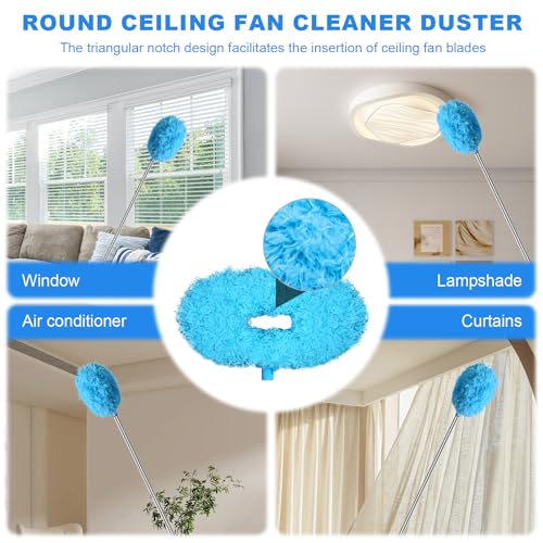 Microfiber Ceiling Fan Duster with Extendable Pole - Bendable Cleaning Brush