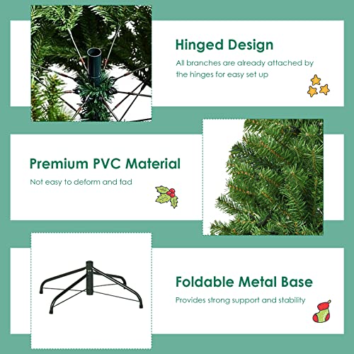 5FT Pre-Lit Artificial Christmas Tree - 150 LED Lights & 600 Branch Tips