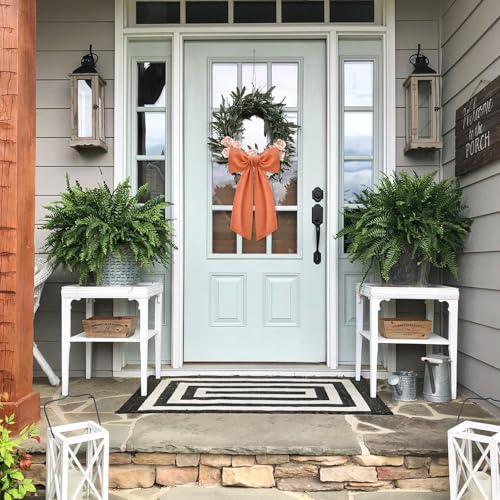 2-Pack Orange Wreath Sash, 55-Inch Polyester Ribbon for Front Door Decor