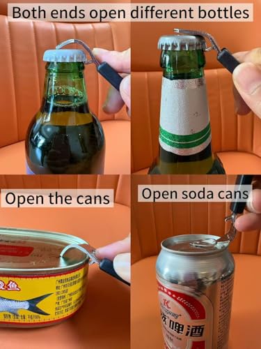 HANCELANT Black Magnetic Bottle Opener Set - Stainless Steel Can & Beer Tapper for Camping & Travel