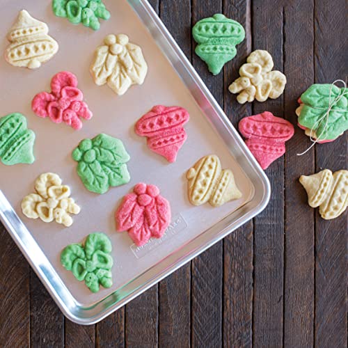 Nordic Ware Holiday Cookie Stamp Set of 3 - Durable Cast Aluminum Biscuit Molds, Made in USA