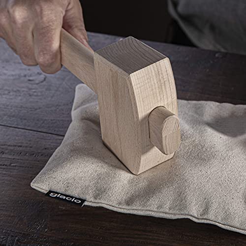 Glacio Wooden Hammer & Canvas Lewis Bag Set - Off White Variation for Crushed Ice
