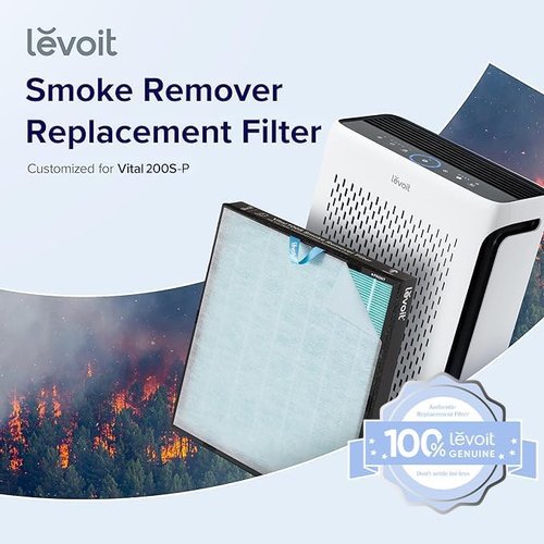 LEVOIT Vital 200S-P Air Purifier Replacement Filter - 4-in-1 HEPA & Activated Carbon, Blue