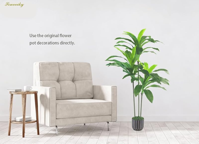4ft Artificial Dracaena Tree - Lifelike Faux Indoor Plant for Home Decor