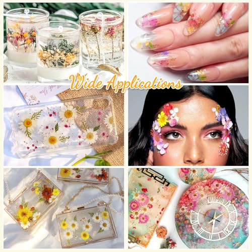 124 Pcs Natural Dried Pressed Flowers and Leaves Kit with Tweezer for Crafts