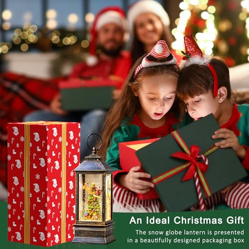 10.4" Musical Lighted Christmas Snow Globe Water Lantern - Flying Santa