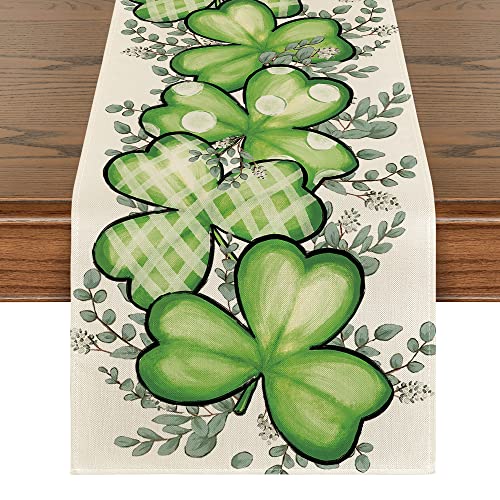 Artoid Mode Clover St. Patrick's Day Table Runner 13 x 60 Inch Green