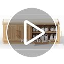 47-inch Fluted Shoe Storage Bench with Padded Cushion and Adjustable Shelves