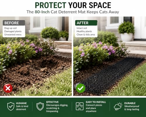 Indoor & Outdoor Anti-Digging Garden Spike Mat Prickle Strip (80" x 11")