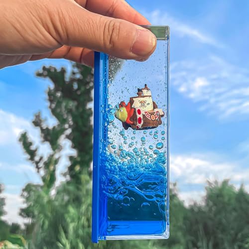 Unsinkable Pirate Ship Fluid Drift Bottle Desk Ornament