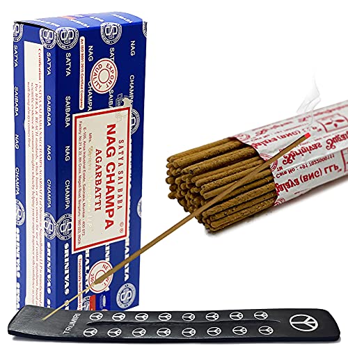 Natural Incense Stick Bundle with Holder - 250g Nag Champa Set