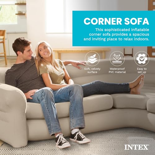 Inflatable L-Shaped Corner Sofa - 4-Seater with Deep Cushions