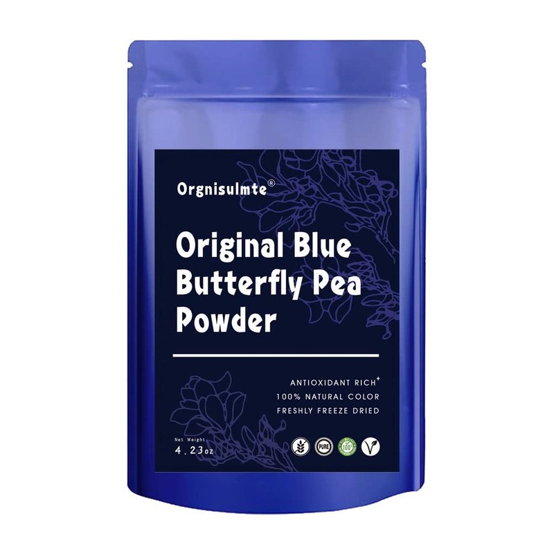 Orgnisulmte Blue Butterfly Pea Powder Premium Blue Matcha Tea Powder Natural Food Coloring Butterfly Pea Flower 4.23 Oz (120g)
