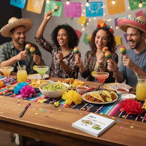 Cloverjoyed Fiesta Cocktail Napkins - 50 Pack White for Margaritas & Mexican Parties