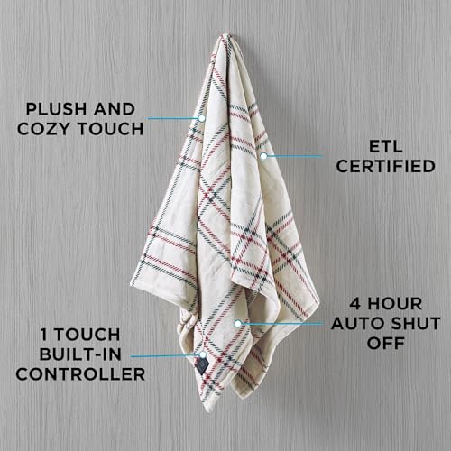 Faux Fur Heated Throw Blanket - 50x60 Electric Warming Blanket with 4 Settings