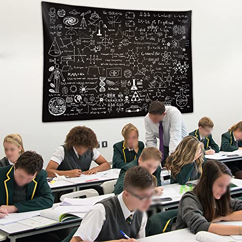 Math & Science Theme Tapestry Wall Hanging for Classroom & Dorm, 60x40 In