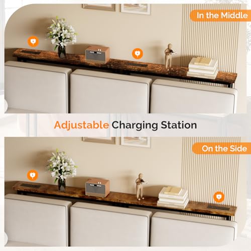 79-Inch Narrow Console Table with Power Outlets and USB, 2-Pack
