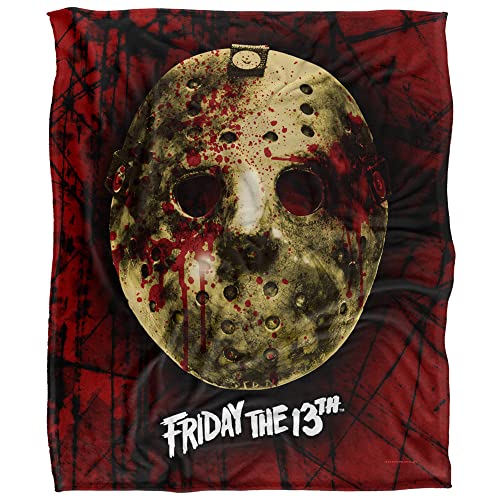 Friday the 13th Bloody Mask Silky Touch Throw Blanket 50x60, LOGOVISION, Officially Licensed