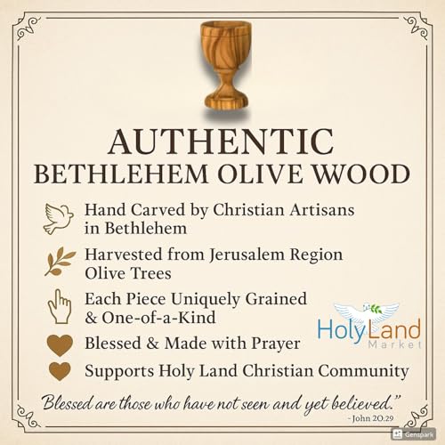Hand Carved Olive Wood Communion Cup - 3-Inch Chalice from Bethlehem