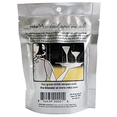 Rokz Lemon Drop Cocktail Sugar Rimmer, 5 Ounce Pack - Lemon Flavored Drink Garnish