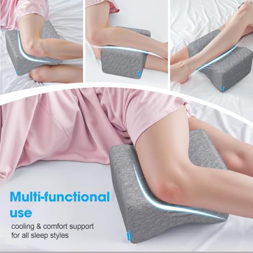 Cooling Gel Knee Pillow for Side Sleepers - Memory Foam Support