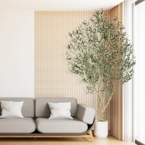 8ft Large Artificial Olive Tree with Realistic Leaves - Faux Olive Tree for Home Decor