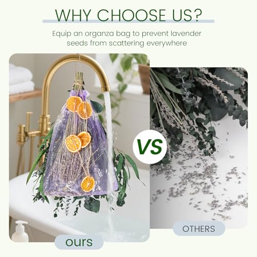 Eucalyptus and Lavender Shower Bundle with Dried Oranges for Spa Decor