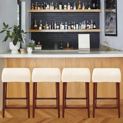 Bar Stool Covers Set of 4 | Stretchable Slipcovers for Kitchen