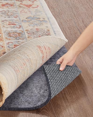 Veken Non-Slip Rug Pad 8x10 Ft, 1/4 Inch Thick Felt & Silicone Carpet Gripper