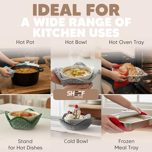 Microwave Bowl Cozy Holders - Set of 4 Heat-Resistant Fabric Bowl Huggers