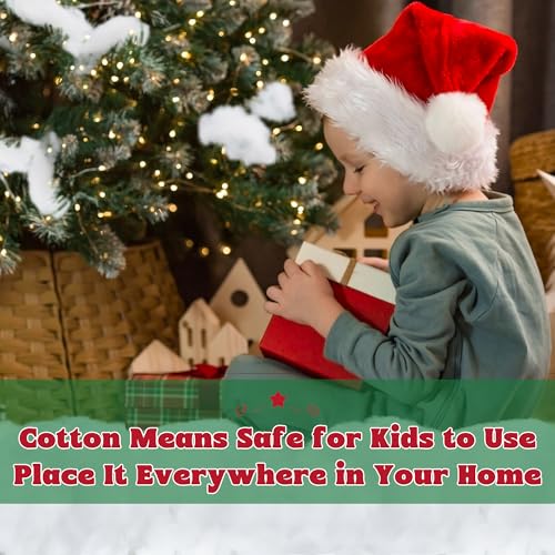 1LB Fluffy Fake Snow Fluff - Soft White Cotton Christmas Decor & Crafts