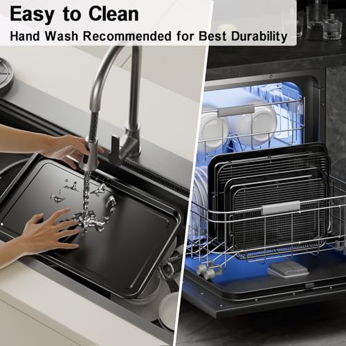 2-Piece Stainless Steel Air Fryer Basket and Tray Set for Oven with Papers