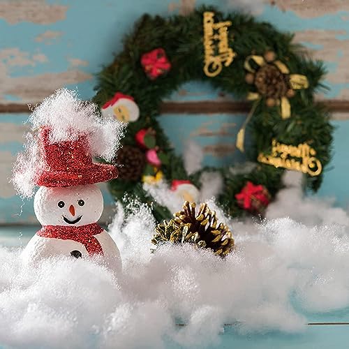 Fluffy Artificial Fake Snow Cotton for Christmas & Holiday Decor (5.6 oz)