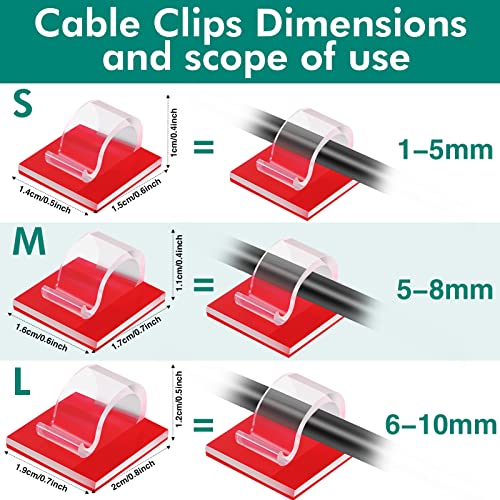 60-Piece Self-Adhesive Cable Clips and String Light Hooks for Desk and Wall