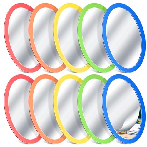 10 Pcs Small Oval Acrylic Mirrors, 4 x 6 Inch Shatterproof Craft Mirrors