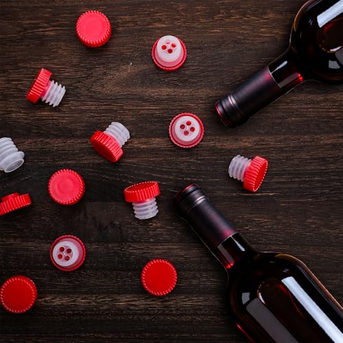 60 Pack Wine Pourer Spouts with Lids - Slow Flow, Drip-Free for Bottles