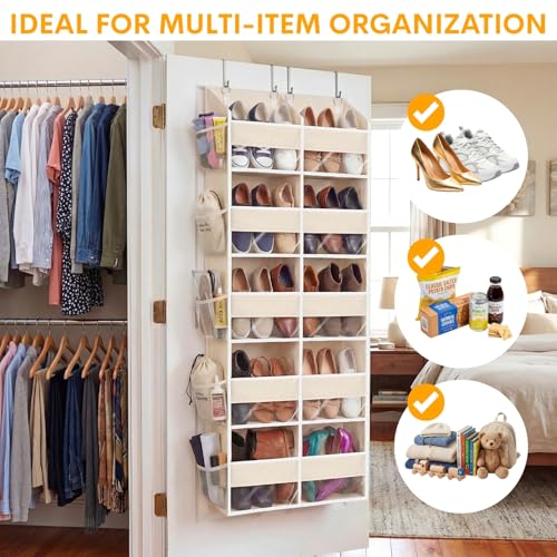 5-Tier Over the Door Hanging Organizer with 10 Compartments and Mesh Pockets