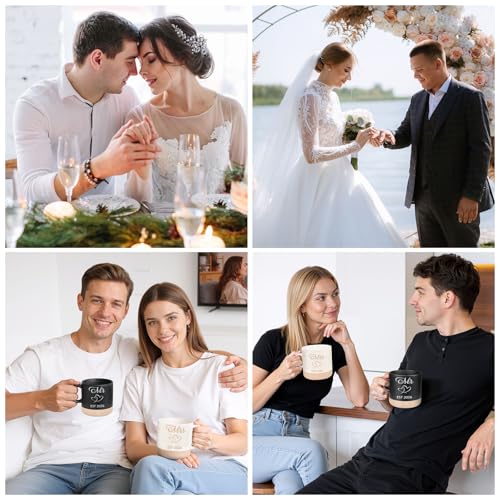 Mr & Mrs Gift Set for Couples - Wedding & Engagement Gift with Mugs, Candle & Keepsakes