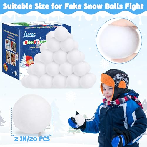 Indoor Snow Ball Fight Set - 20PCS Soft Non-Toxic Polyester Snow Balls