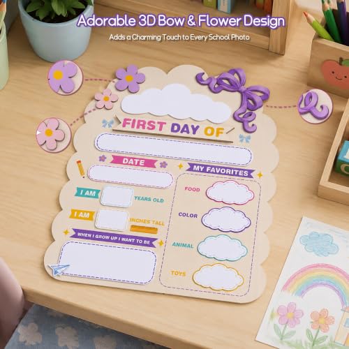 Reusable First Day of School Sign Board with Interchangeable Tags