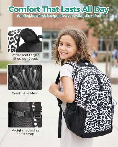 Butterfly School Backpack for Teen Girls - 18 Inch Large Blue Travel Bookbag