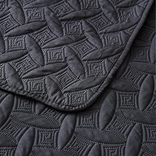 3-Piece Twin Daybed Cover Set - Quilted Geometric Bedspread with 2 Shams