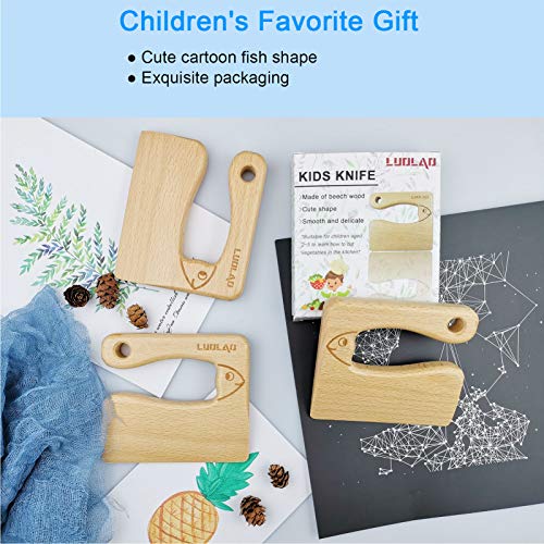 Wooden Kids Kitchen Knife for Safe Real Cooking and Toddler Learning