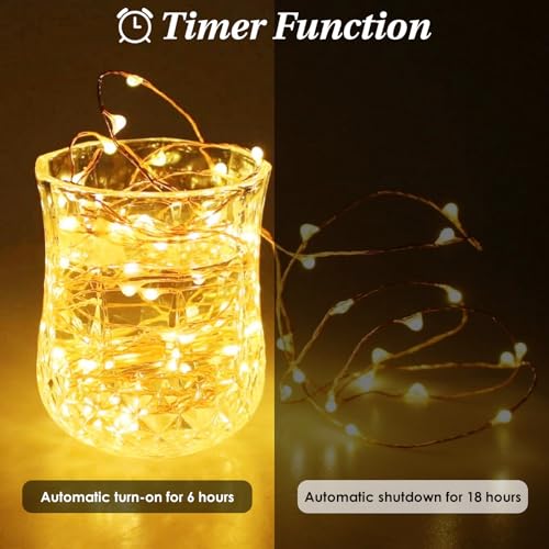 KAQ Battery Operated Fairy Lights 4-Pack 80FT 240 LED Warm White
