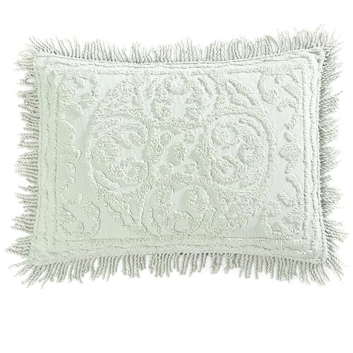 Medallion Cotton Chenille Pillow Sham, Sage - Vintage Tufted Standard Size